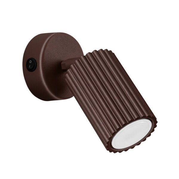 Wandstrahler mit Schalter schwenkbar Braun GU10 H:16 cm