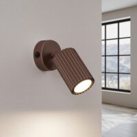 Wandstrahler mit Schalter schwenkbar Braun GU10 H:16 cm