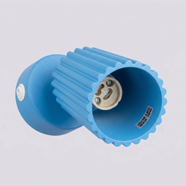 Wandlampe mit Schalter schwenkbar Hellblau GU10 H:16 cm
