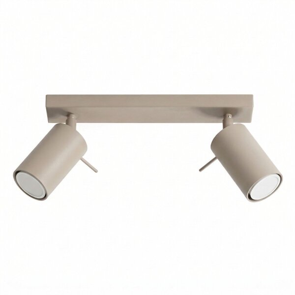 Deckenspot flexibel 2-flammig Stahl Taupe GU10 L:30 cm