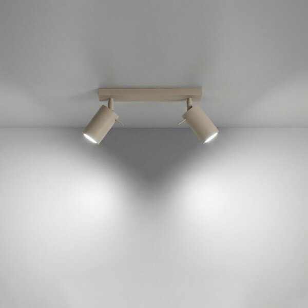 Deckenspot flexibel 2-flammig Stahl Taupe GU10 L:30 cm