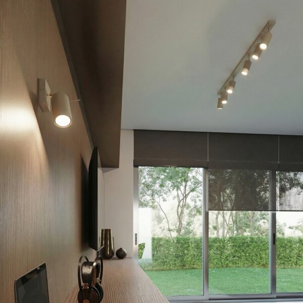 Deckenspot flexibel 2-flammig Stahl Taupe GU10 L:30 cm