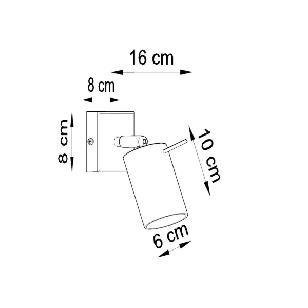 Wandspot flexibel Stahl Burgund GU10 B:8 cm blendarm