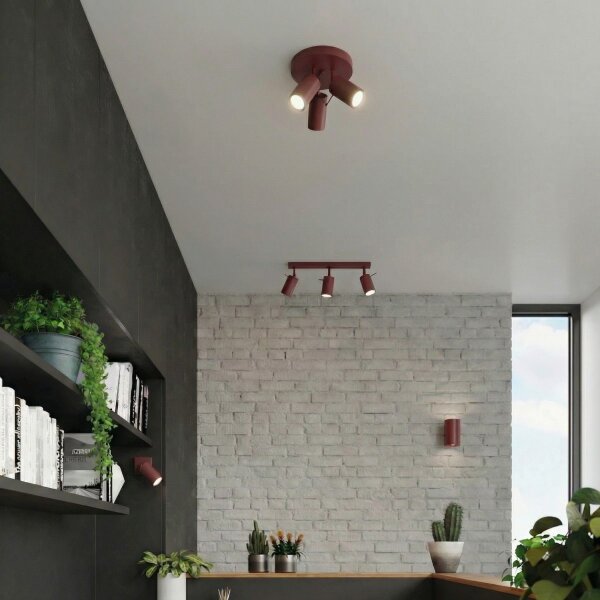Deckenspot flexibel Stahl Burgund GU10 L:25,7 cm
