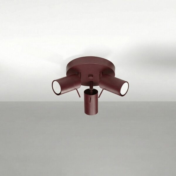 Deckenspot flexibel Stahl Burgund GU10 L:25,7 cm