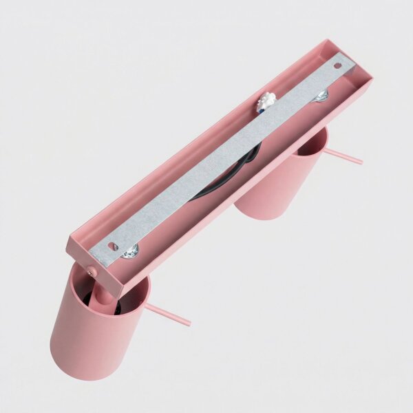 Deckenstrahler 3-flammig Stahl Rosa GU10 L:45 cm