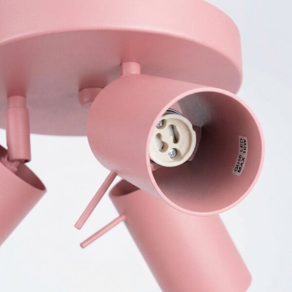 Deckenspot schwenkbar Stahl Rosa GU10 L:25,7 cm modern
