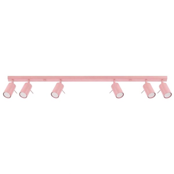 Deckenstrahler 6-flammig Stahl Rosa GU10 L:118 cm