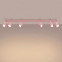 Deckenstrahler 6-flammig Stahl Rosa GU10 L:118 cm