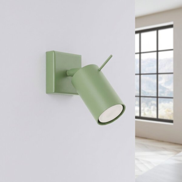 Wandspot verstellbar Stahl Salbei GU10 B:8 cm blendarm