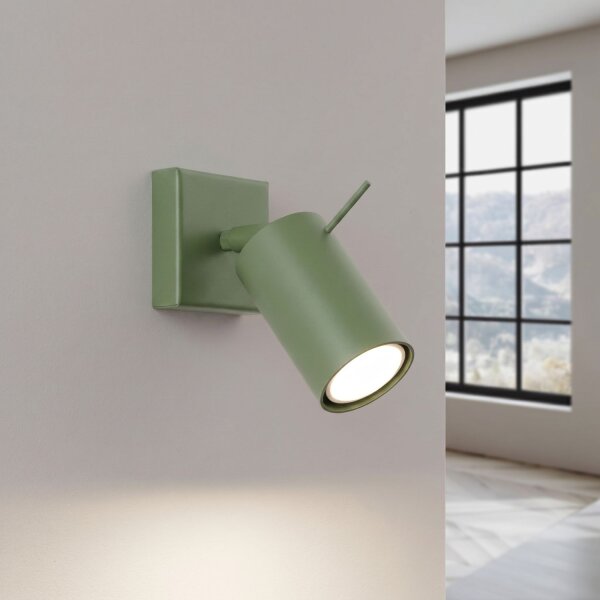 Wandspot verstellbar Stahl Salbei GU10 B:8 cm blendarm