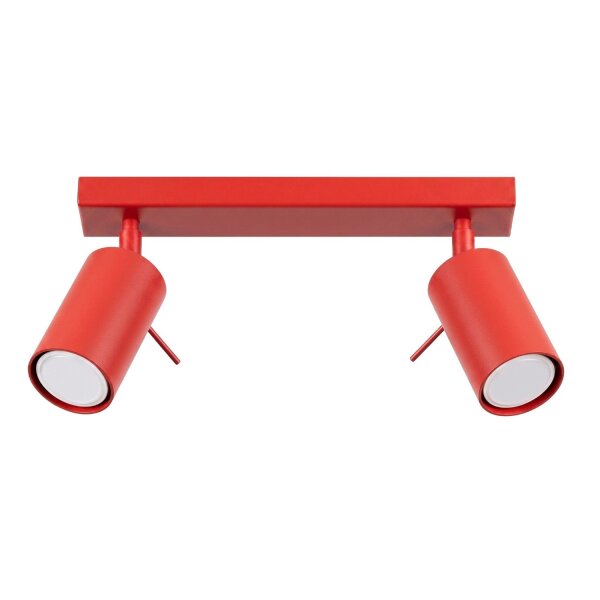 Deckenspot flexibel 2-flammig Stahl Rot GU10 L:30 cm