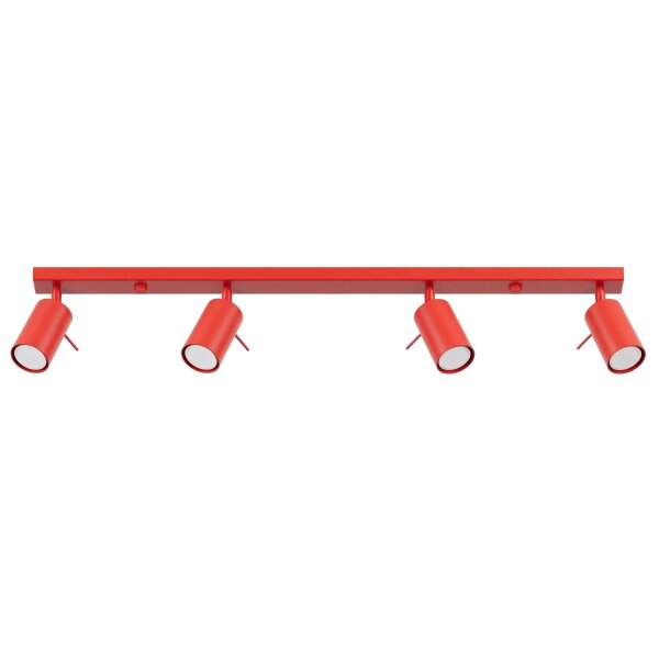 Deckenspot flexibel 4-flammig Stahl Rot GU10 L:80 cm