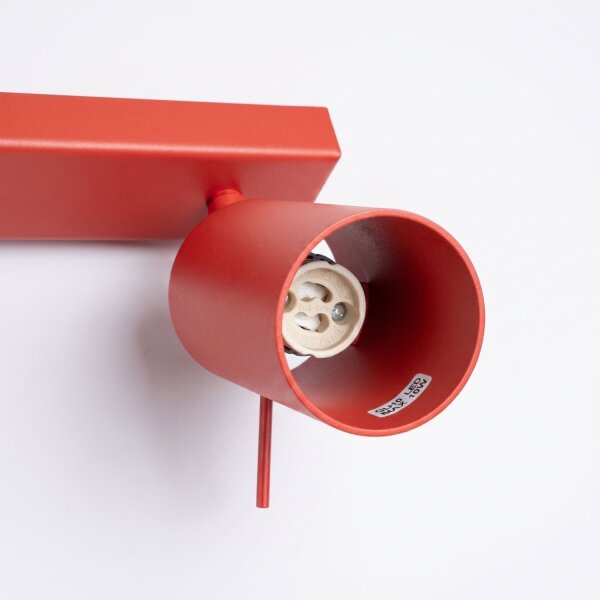 Deckenspot flexibel 4-flammig Stahl Rot GU10 L:80 cm
