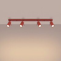 Deckenspot flexibel 4-flammig Stahl Rot GU10 L:80 cm