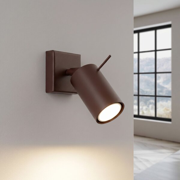 Wandspot verstellbar Stahl Braun GU10 B:8 cm blendarm