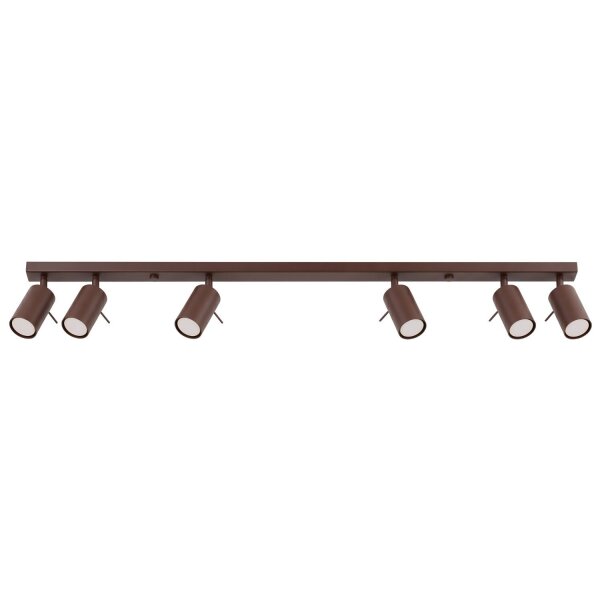 Deckenspot schwenkbar Stahl 6-flammig GU10 L:118 cm