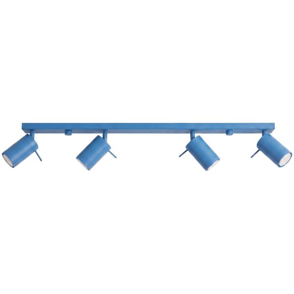 Deckenlampe schwenkbar 4-flammig Hellblau GU10 L:80 cm
