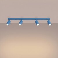 Deckenlampe schwenkbar 4-flammig Hellblau GU10 L:80 cm