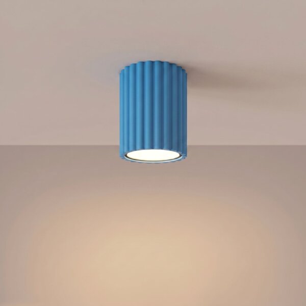 Aufbauspot Aluminium Hellblau GU10 Ø6,5 cm modern