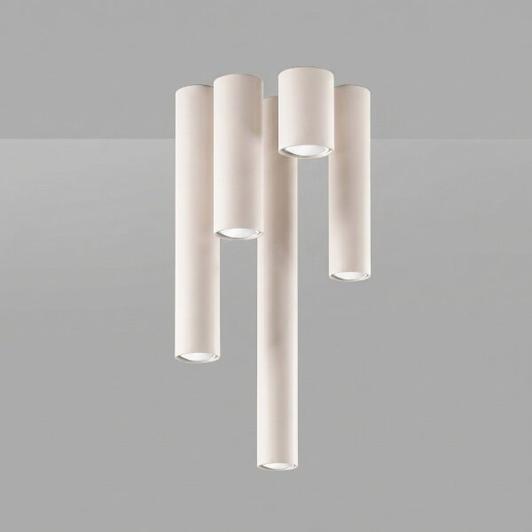 Aufbauspot Stahl Beige GU10 Ø6 cm modern rund