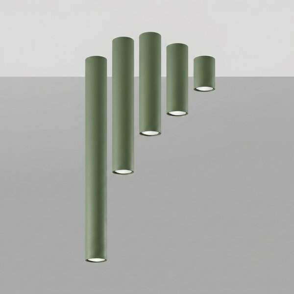 Aufbauspot Stahl Olivgrün GU10 Ø6 cm modern rund