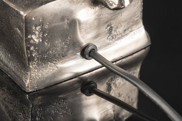 Tischleuchte Metall Stoff Pferdebüste 54 cm hoch E27