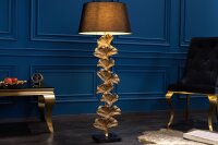 Stehlampe klein 123 cm Handarbeit in Gold Schwarz Ginko