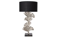 Tischlampe gro&szlig; 90 cm Handarbeit in Silber Schwarz Ginko
