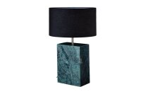 Tischleuchte Marmor Stoff 60 cm Gr&uuml;n Schwarz E27 Unikat
