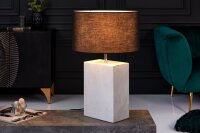 Beistelllampe Marmor Stoff 60 cm Weiß Schwarz E27...