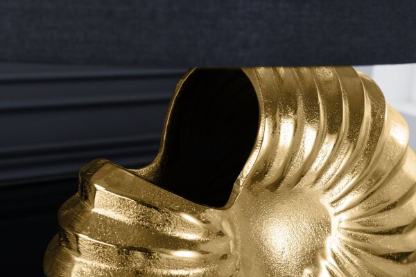 Tischlampe in Gold Schwarz 64 cm E27 Stoff Metall Handarbeit