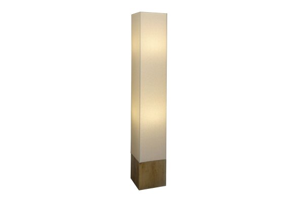 Stehlampe Holz Stoff 116 cm Hellbraun Weiß E27 eckig