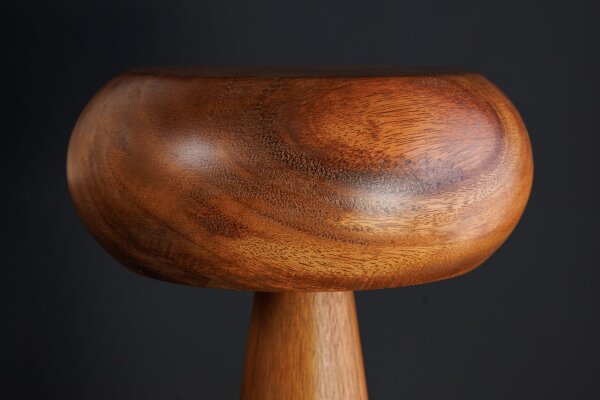 Tischleuchte Holz Eisen 36 cm klein E14 Natur Retro Pilz