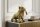 Dekolampe Tisch 35 cm lang Hund in Gold Statue für E14