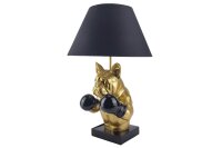 Tischleuchte Deko Boxer 56 cm E27 in Gold Schwarz Handarbeit