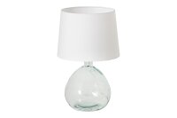 Tischleuchte Glas Stoff 42 cm Weiß E27 Retro Design