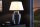 Tischlampe Glas Kork Stoff 75 cm hoch befüllbar E27