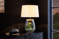 Tischleuchte Glas Kork Stoff 58 cm hoch befüllbar E27