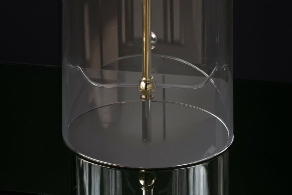 Tischlampe Glasfuß Stoffschirm 47 cm in Gold E27 MADRO