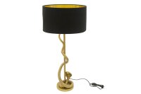 Tischlampe Metall Stoff 108 cm hoch Gold Schwarz E14...