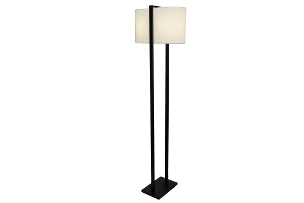 Stehleuchte Schwarz Weiß 160 cm Eisen Stoff 2x E27 Modern