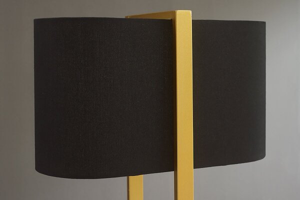 Stehlampe 160 cm Schwarz Eisen Stoff 2x E27 Modern