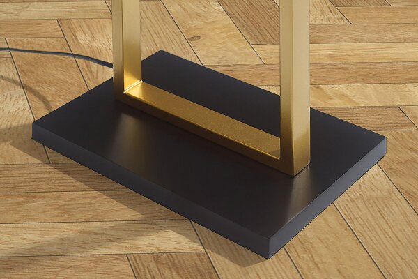 Stehlampe 160 cm Schwarz Eisen Stoff 2x E27 Modern