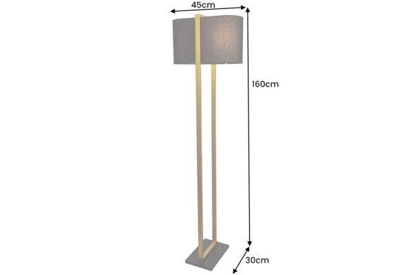 Stehlampe 160 cm Schwarz Eisen Stoff 2x E27 Modern