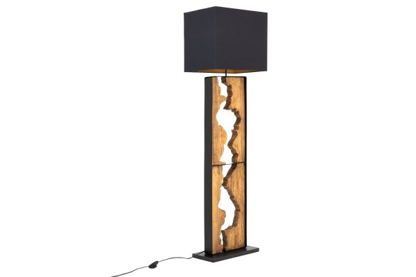 Stehlampe Holz Stoff 166 cm Unikat HandarbeitE27 eckig