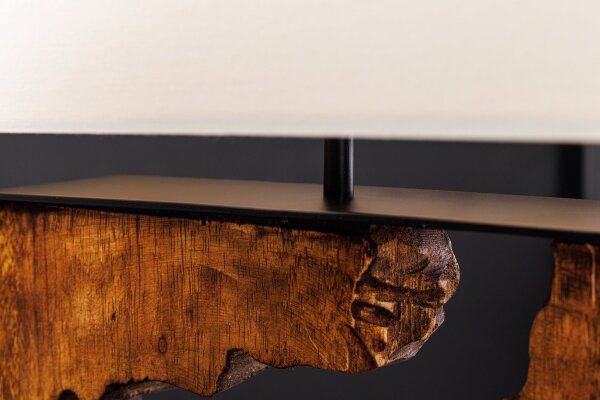 Tischleuchte Holz Stoff Unikat 58 cm E27 Modern IVALO