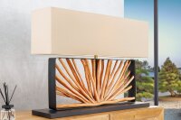 Tischleuchte Holz Stoff 80 cm breit groß Unikat...