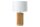 Tischlampe Holz Stoff 48 cm hoch Natur Weiß E27 Unikat