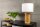 Tischlampe Holz Stoff 48 cm hoch Natur Weiß E27 Unikat